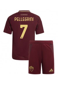 Fotbalové Dres AS Roma Lorenzo Pellegrini #7 Dětské Domácí Oblečení 2024-25 Krátký Rukáv (+ trenýrky)